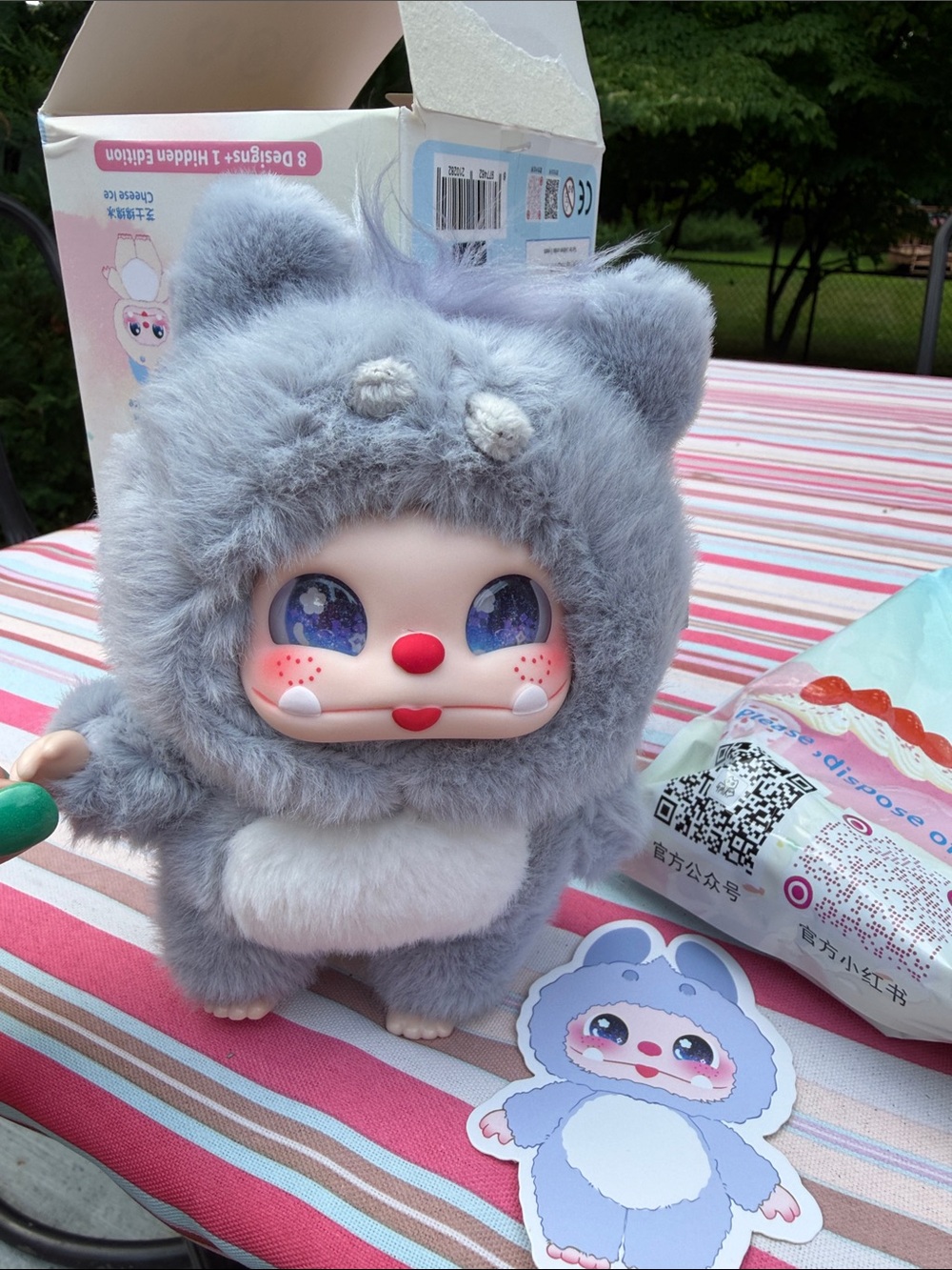 CurePlaneta- Baby Three Bunini Macaron Ice Plush- Confirmed: Blue Velvet Ice NIB